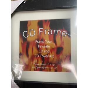 CD Frame 12x6 1/2 Black Frame Matted Fir Your Favorite CD And Cover Art